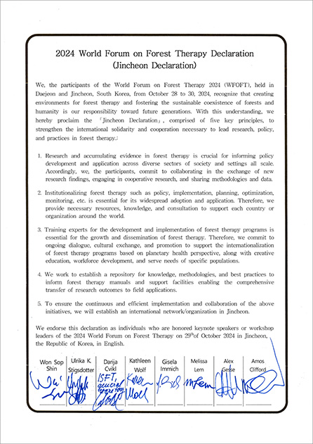 WFoFT Jincheon Declaration